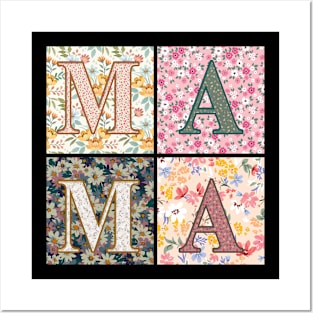 Retro Boho designs Mama Gift For Women Mother day Posters and Art